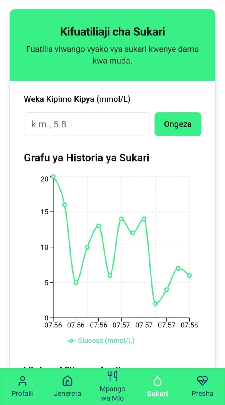 Fuatilia Sukari Yako AfyaPlan App 768x1383